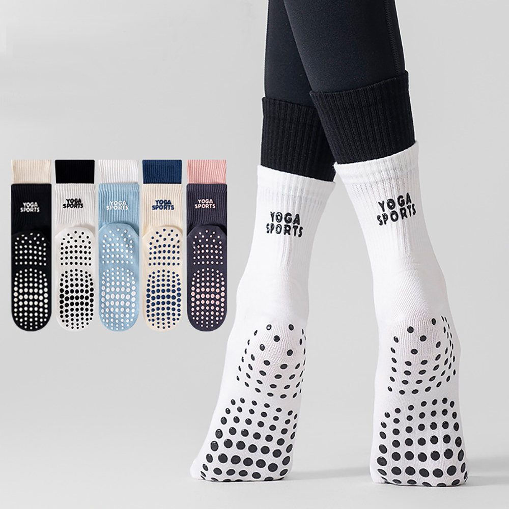 Pilates & Yoga Vida - Professionelle Doppelstapel-Yoga-Socken im Trend-Design, rutschfeste, atmungsaktive